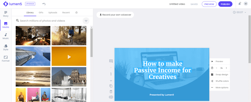 Lumen5 intro maker for business