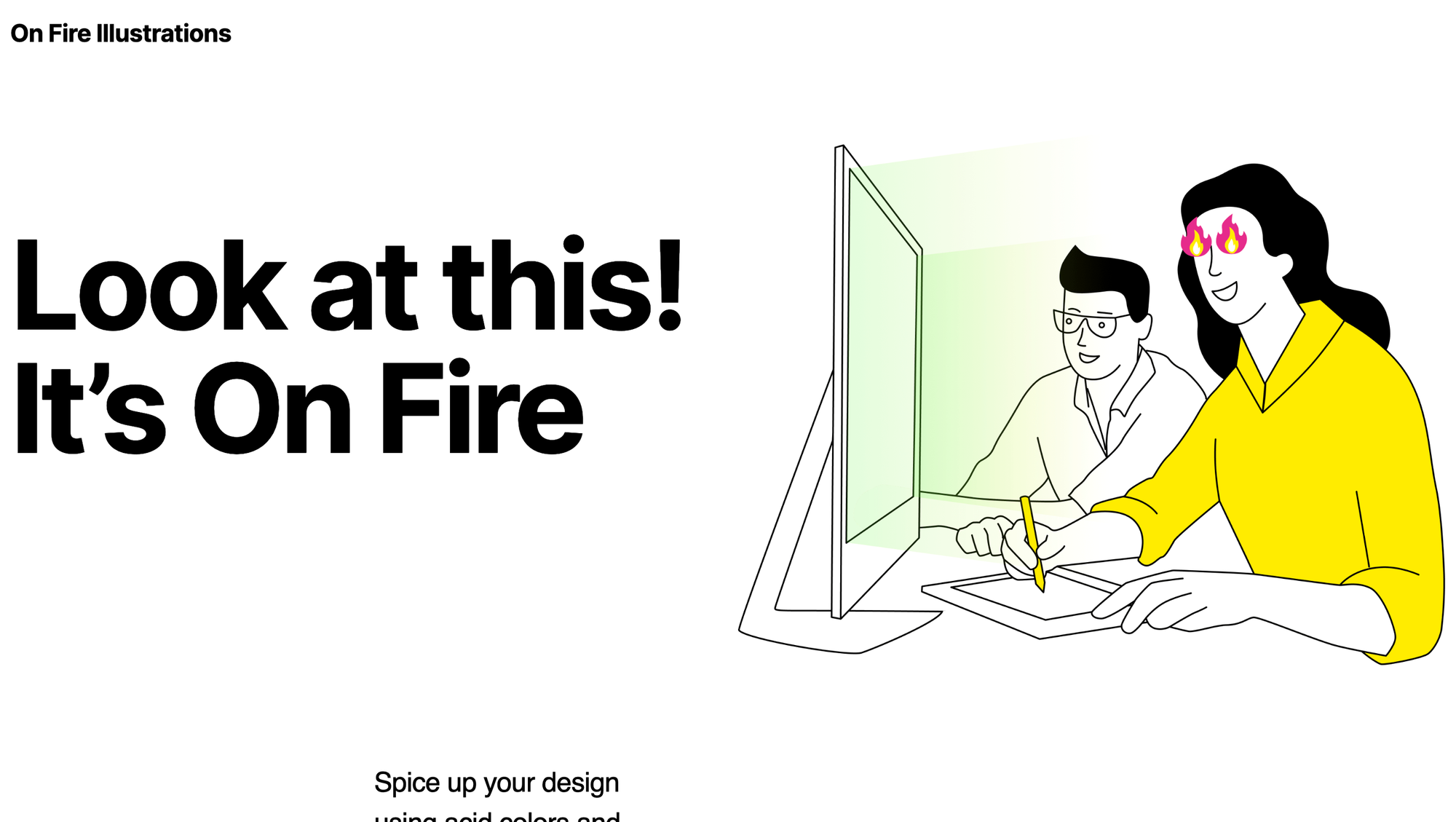 On Fire bold energetic illustration collection