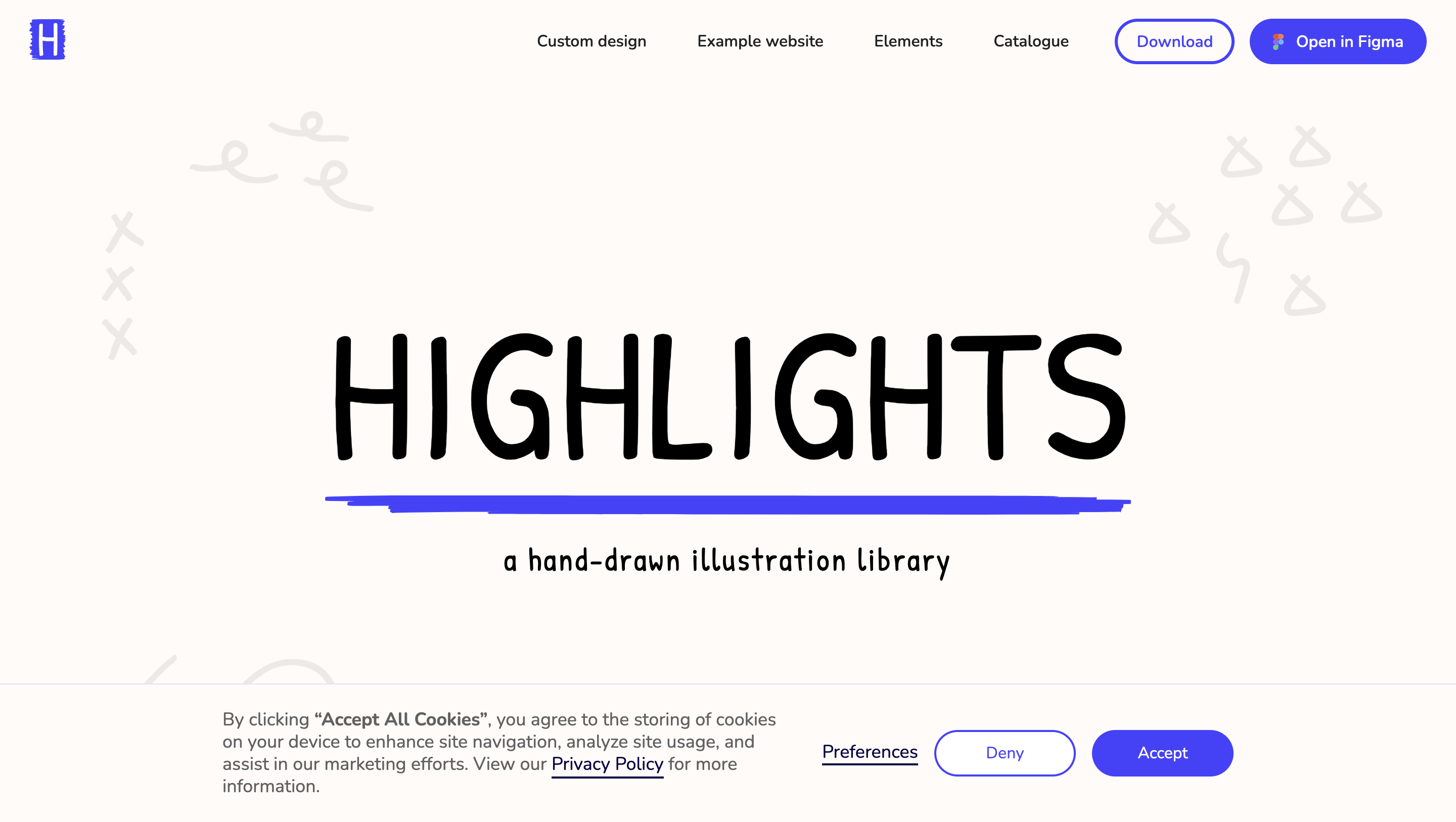 Highlights hand-drawn emphasis marks