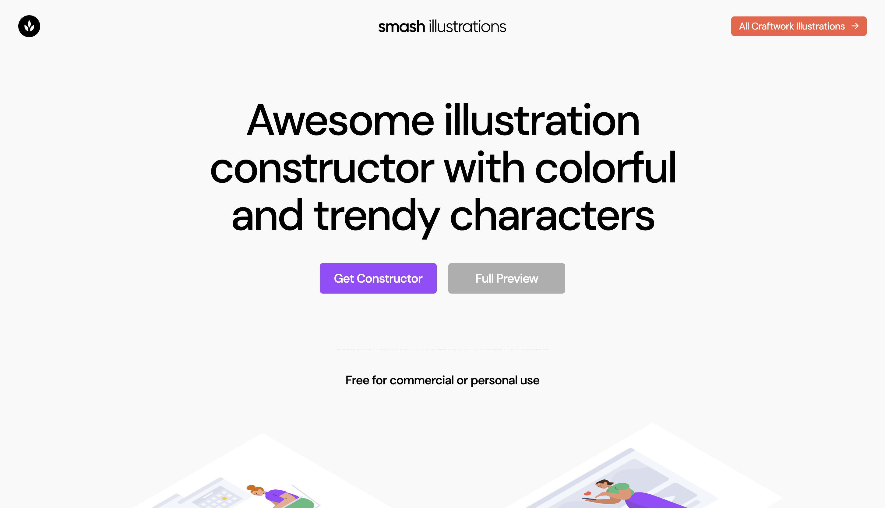 Smash colorful character illustration builder