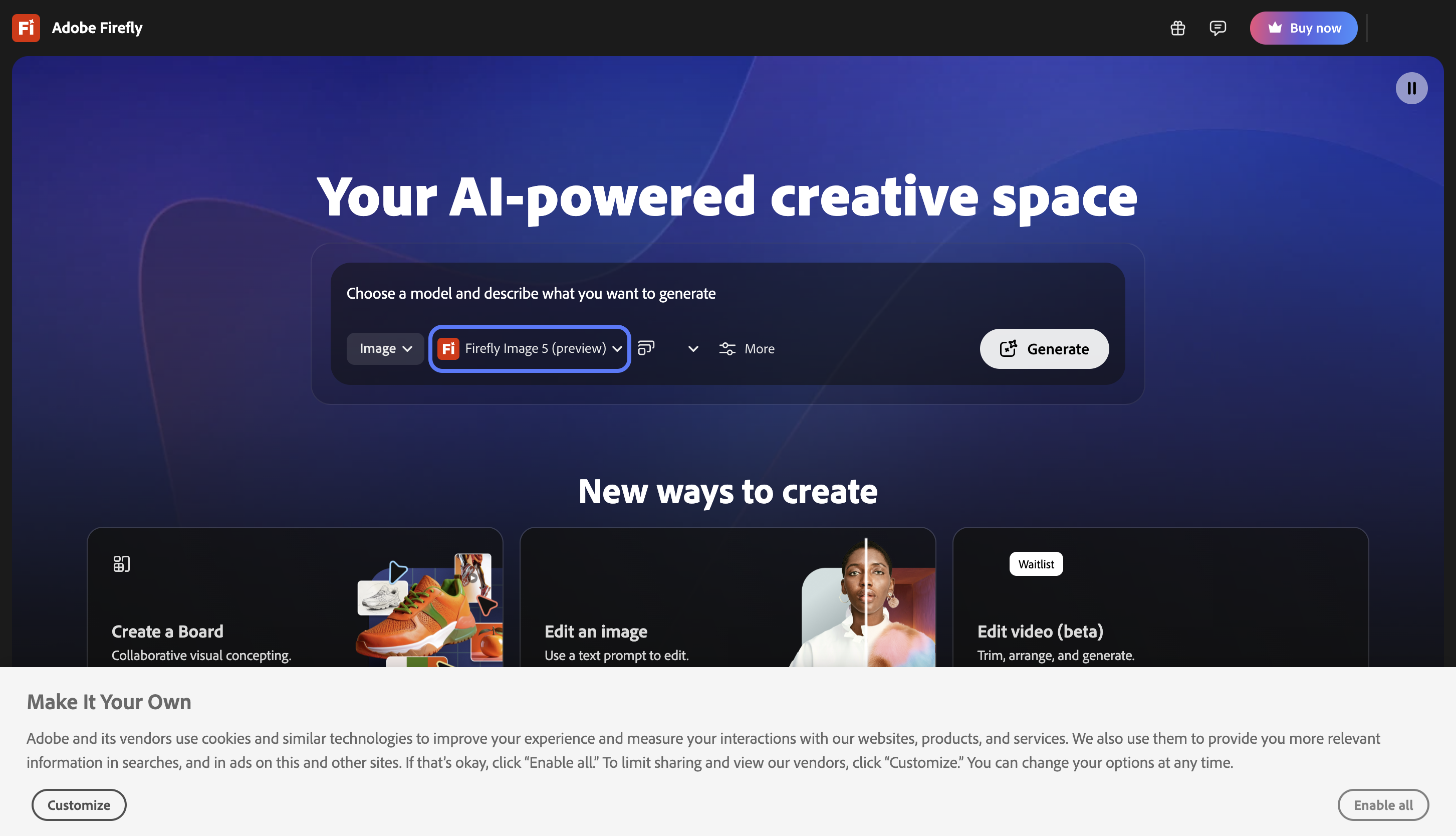 Adobe Firefly generative AI Creative Cloud