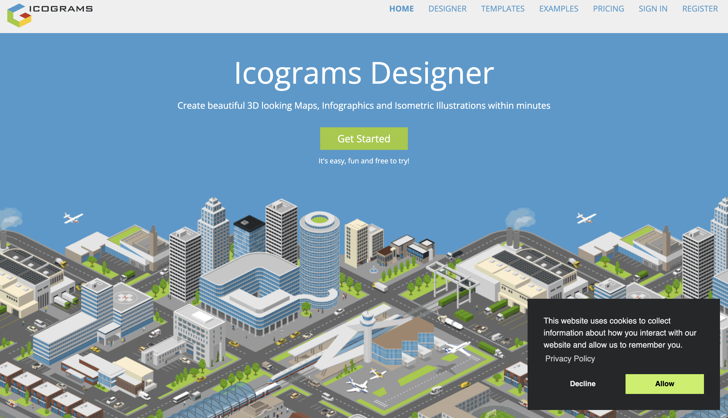 Icograms isometric illustration creator