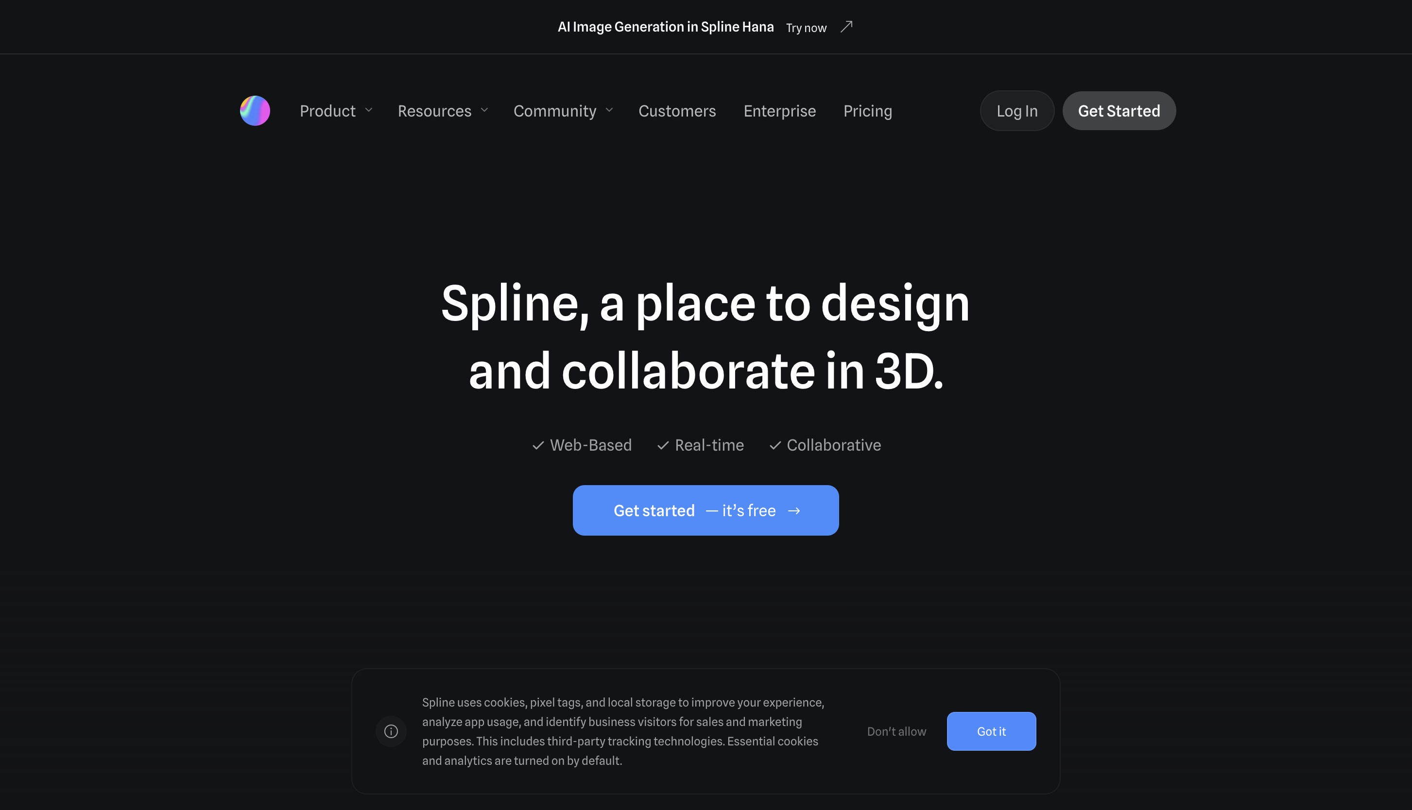 Spline 3D web design library