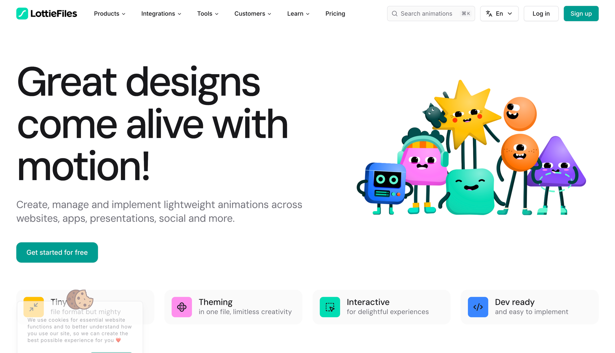 LottieFiles animation universe center